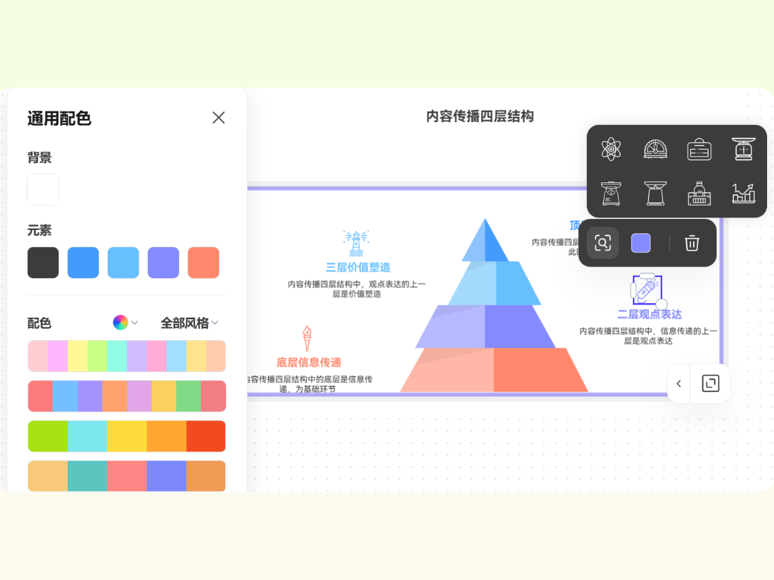 自定義配色圖標(biāo)，突出層級(jí)重點(diǎn)