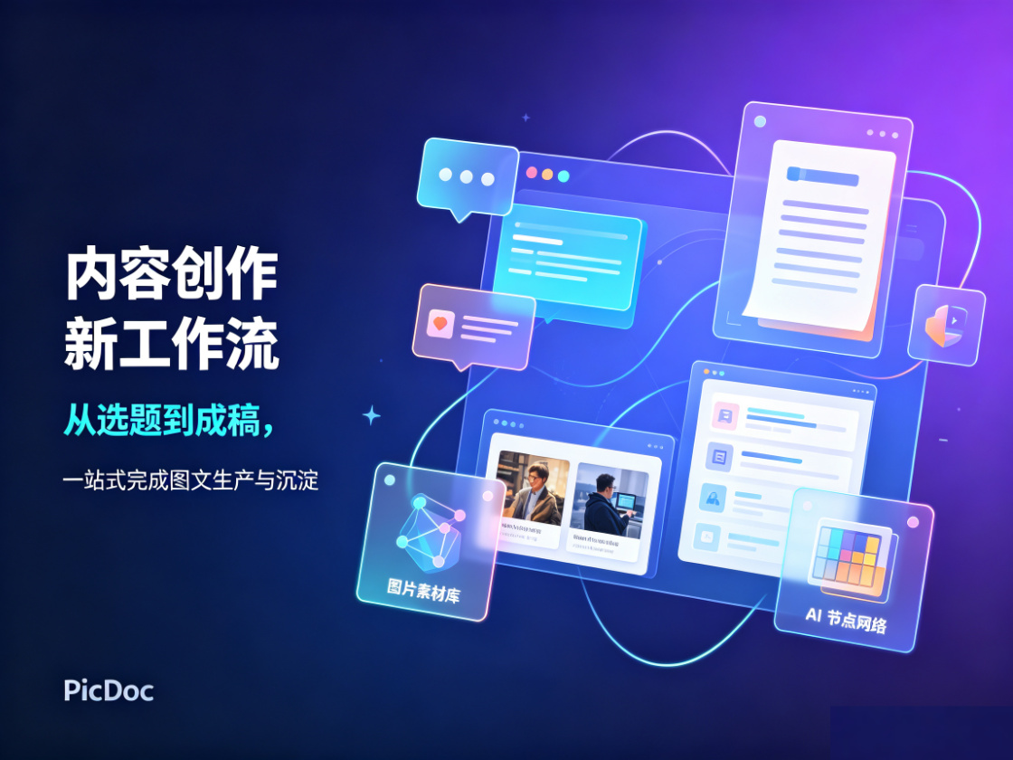 从选题、配图到沉淀：PicDoc如何改变内容创作的工作流