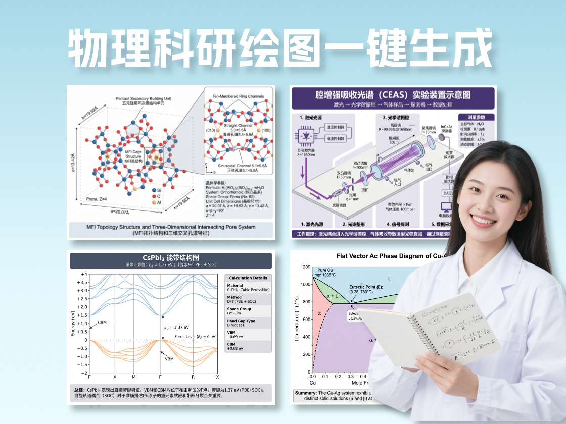 【科研干货】物理科研绘图不用愁！6大高频配图AI一键生成