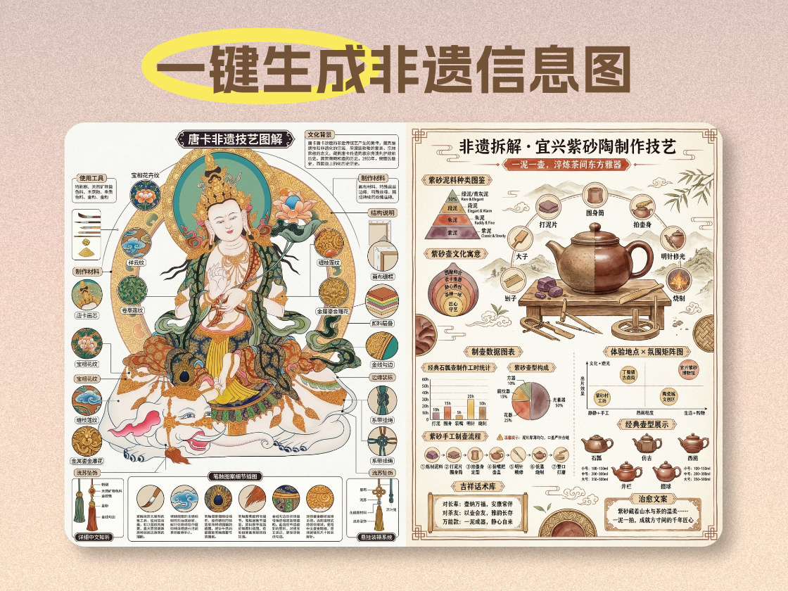 AI一键生成非遗可视化？这款工具真的做到了，效果媲美专业设计！