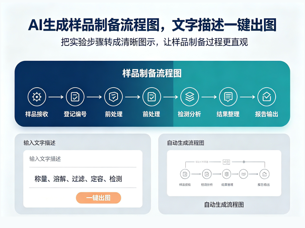 AI生成样品制备流程图：文字描述一键出图