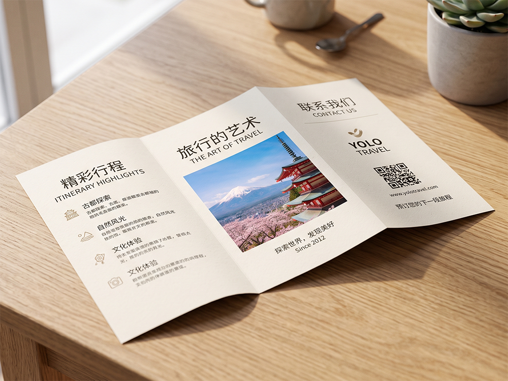 157g铜版纸三折页